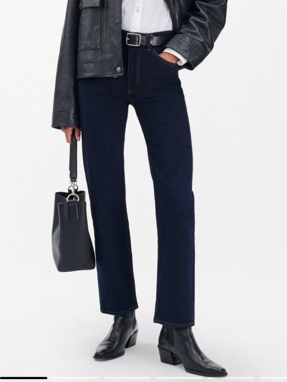 Women's High-Rise Straight Jeans in Dark Indigo